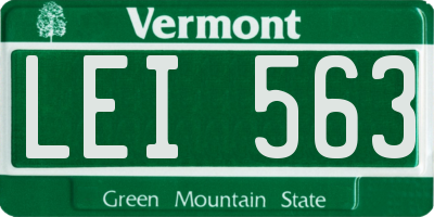 VT license plate LEI563