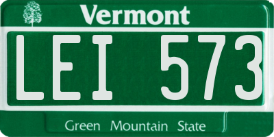 VT license plate LEI573