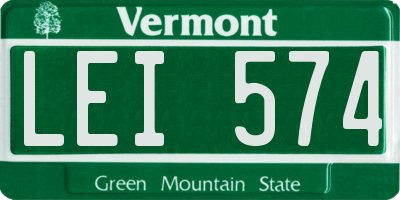 VT license plate LEI574