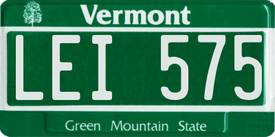 VT license plate LEI575