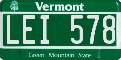 VT license plate LEI578