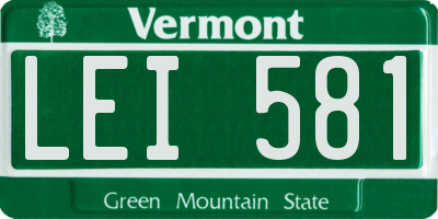 VT license plate LEI581