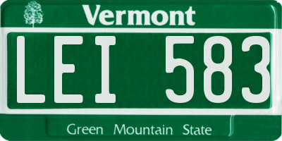 VT license plate LEI583