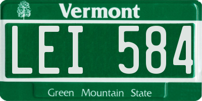VT license plate LEI584