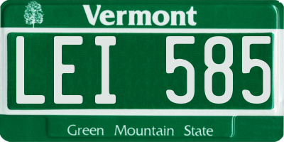 VT license plate LEI585
