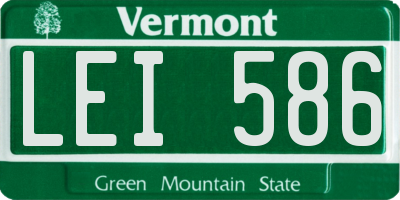 VT license plate LEI586