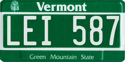 VT license plate LEI587