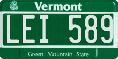 VT license plate LEI589