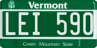 VT license plate LEI590