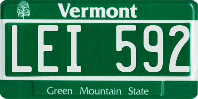 VT license plate LEI592