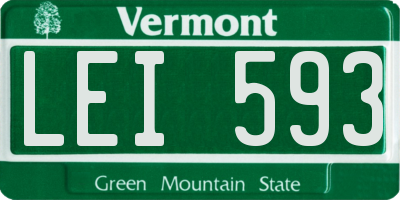 VT license plate LEI593