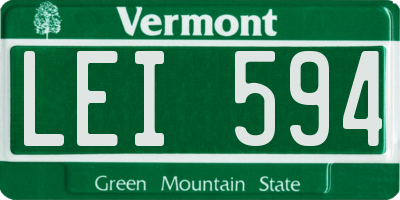 VT license plate LEI594