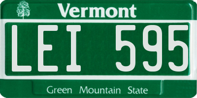 VT license plate LEI595