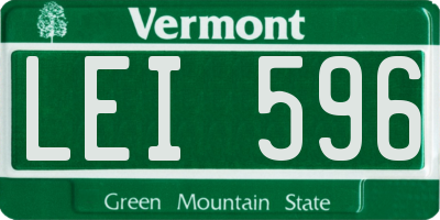 VT license plate LEI596