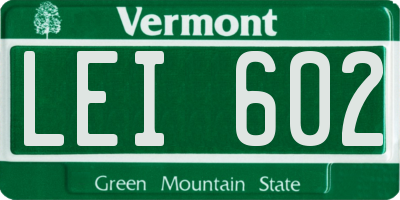 VT license plate LEI602