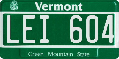 VT license plate LEI604
