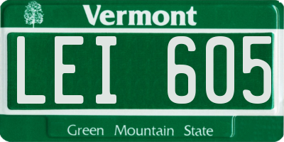VT license plate LEI605