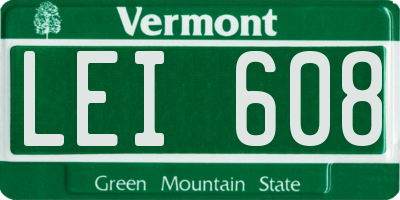 VT license plate LEI608