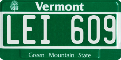 VT license plate LEI609
