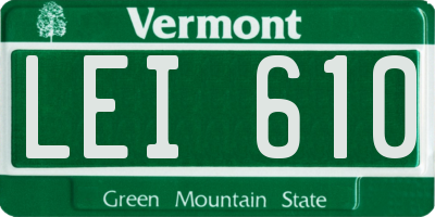 VT license plate LEI610