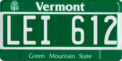 VT license plate LEI612