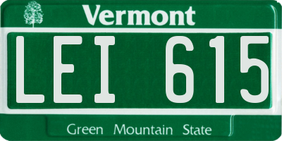 VT license plate LEI615