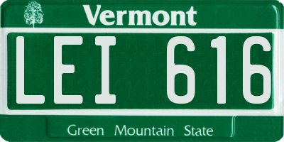VT license plate LEI616