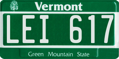 VT license plate LEI617