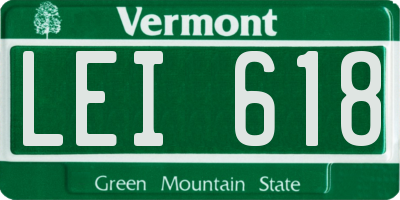 VT license plate LEI618