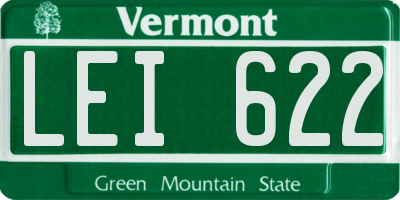 VT license plate LEI622