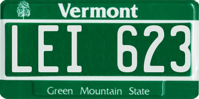 VT license plate LEI623