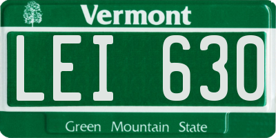 VT license plate LEI630
