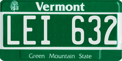 VT license plate LEI632