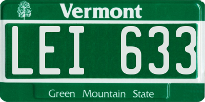 VT license plate LEI633