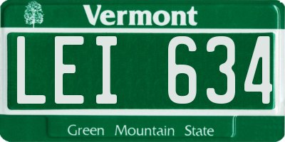VT license plate LEI634