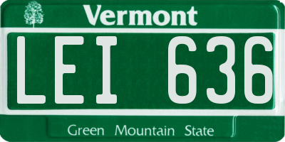 VT license plate LEI636