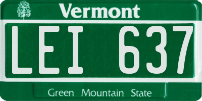 VT license plate LEI637