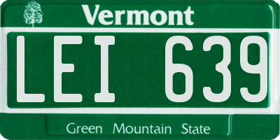 VT license plate LEI639