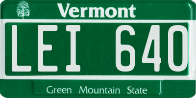 VT license plate LEI640
