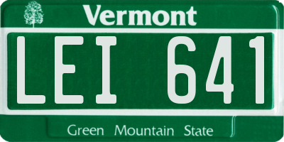 VT license plate LEI641