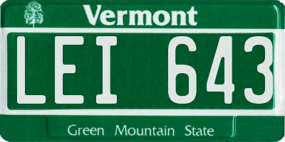 VT license plate LEI643