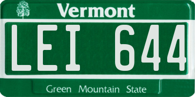 VT license plate LEI644