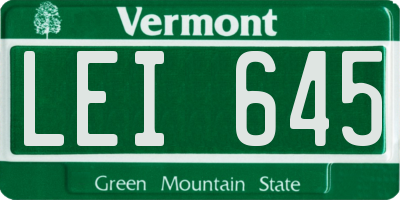 VT license plate LEI645