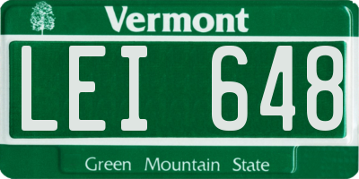 VT license plate LEI648