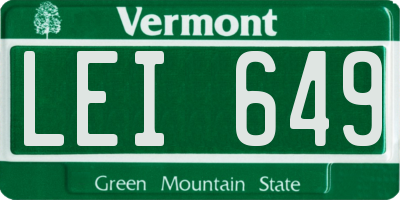 VT license plate LEI649