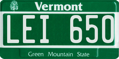VT license plate LEI650