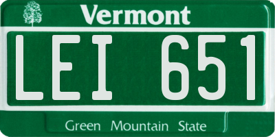 VT license plate LEI651