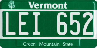 VT license plate LEI652