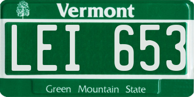 VT license plate LEI653