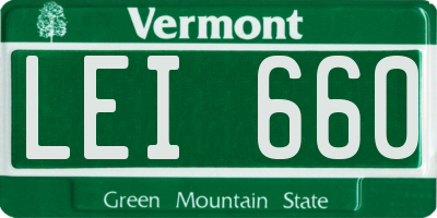 VT license plate LEI660